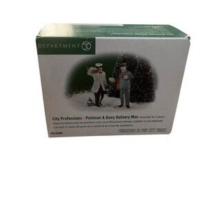 Department 56 City Professions Postman & Dairy Delivery Man Figurines Set New